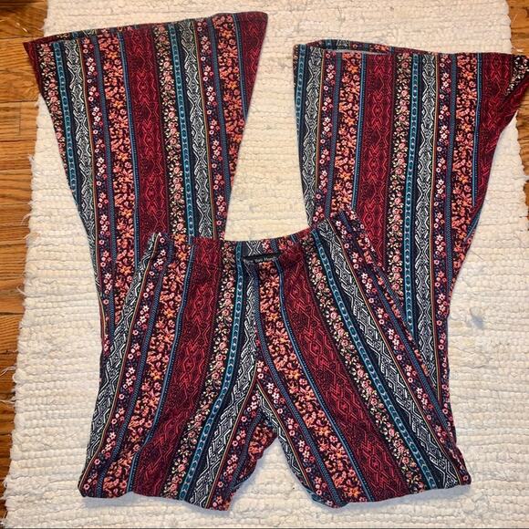 SEE YOU MONDAY PRINT BELL BOTTOMS BOHO HIPPIE BELLS S - Picture 2 of 7